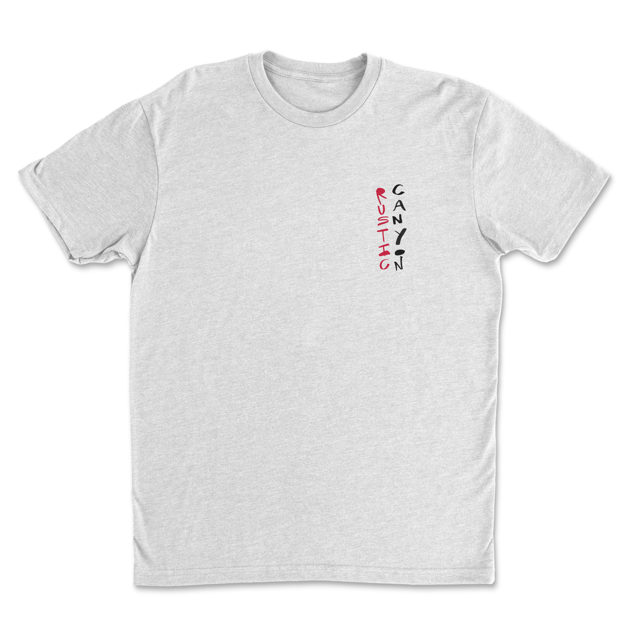 Front view of grey Rustic Canyon restaurant t-shirt